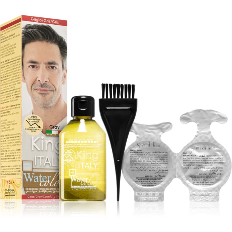 E-shop King Italy Water Color permanentní barva na vlasy pro muže Gray