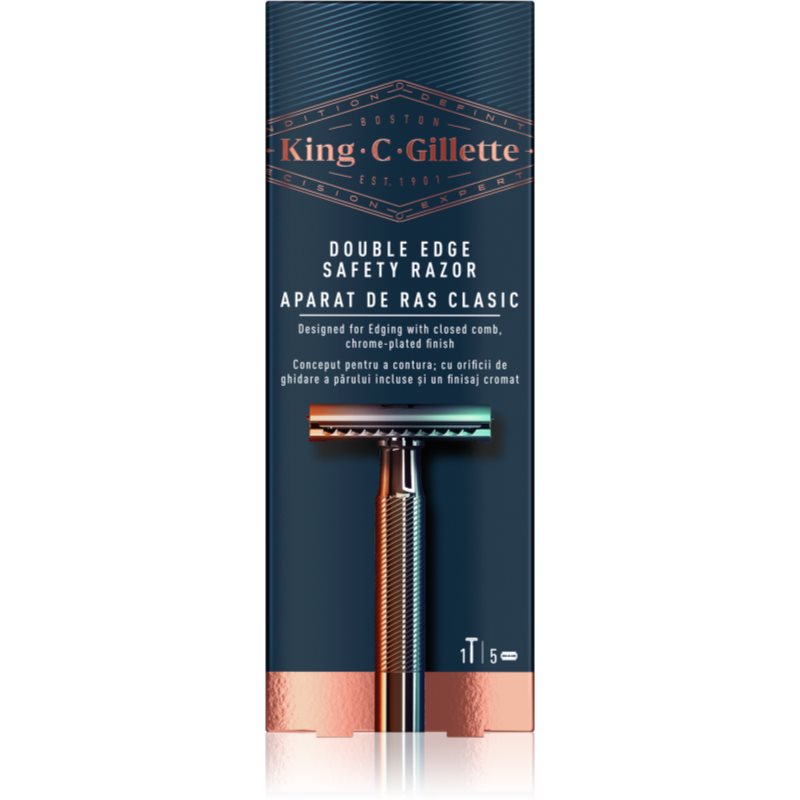 King C. Gillette Double Edge Safety Razor Бритва + леза для бритви 5 шт 1 кс