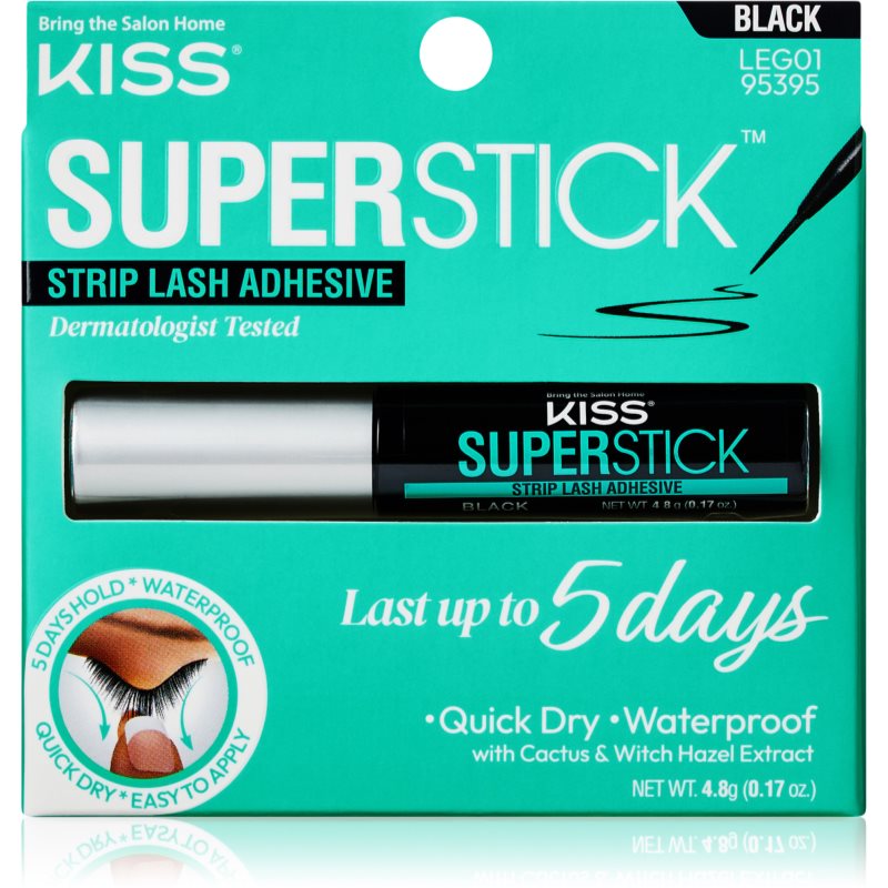 KISS Superstick Extended Wear Kleber für künstliche Wimpern Black 4.8 g