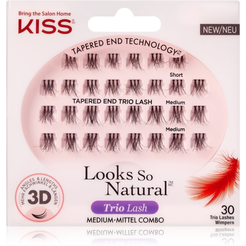 KISS Look So Natural mănunchiuri de gene individuale autoadezive Lavish 30 buc