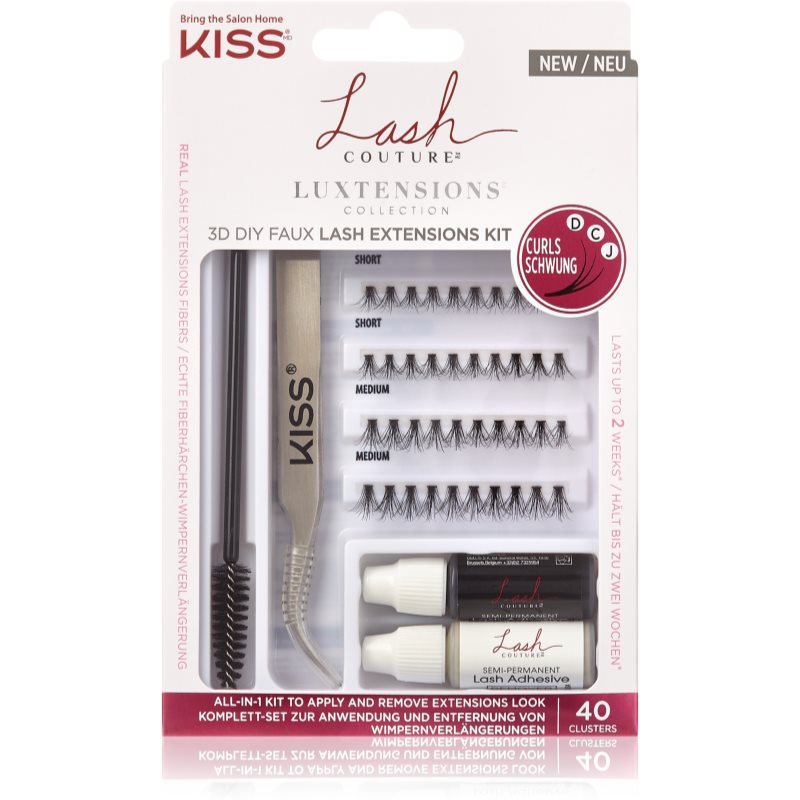 KISS Lash Couture LuXtensions Set zum Auftragen von künstlichen Wimpern 40 St.