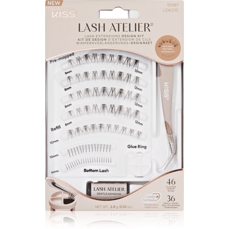 KISS Lash Atelier Desing Kit trsové nalepovací řasy s lepidlem 01 1 ks