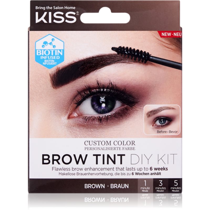 KISS Brow Tint DIY Kit цвят за вежди цвят Black 20 мл.