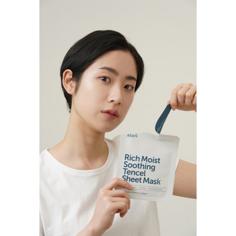Klairs Rich Moist Soothing Tencel Sheet Mask Beruhigende Tuchmaske mit feuchtigkeitsspendender Wirkung 25 ml (Bild 3)