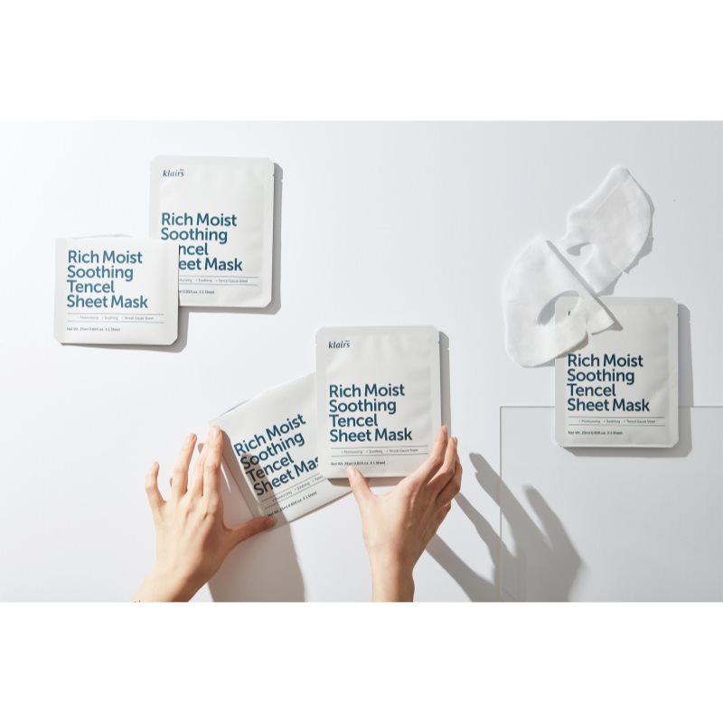 Klairs Rich Moist Soothing Tencel Sheet Mask Beruhigende Tuchmaske mit feuchtigkeitsspendender Wirkung 25 ml (Bild 8)