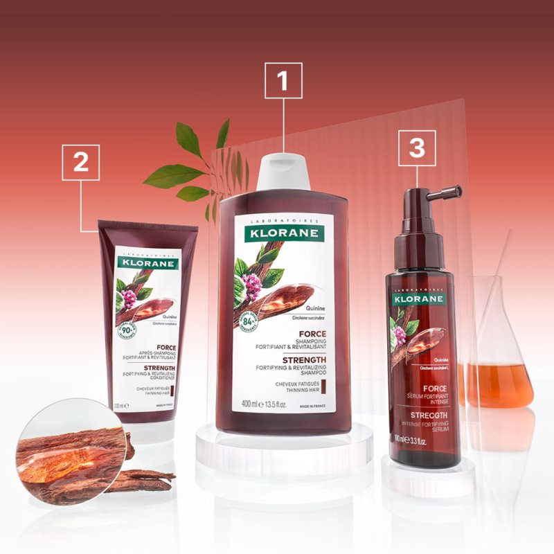 Klorane Quinine & Edelweiss Bio Stärkender Balsam für schwaches Haar mit Neigung zu Haarausfall 200 ml