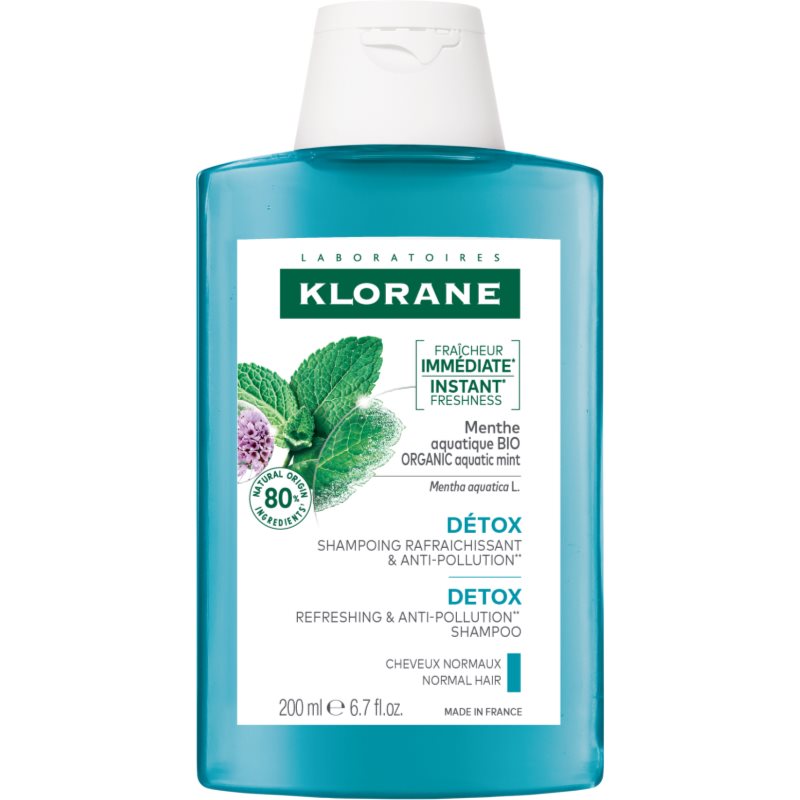 Klorane Klorane Organic Mint shampoo detergente detossinante per capelli normali 200 ml