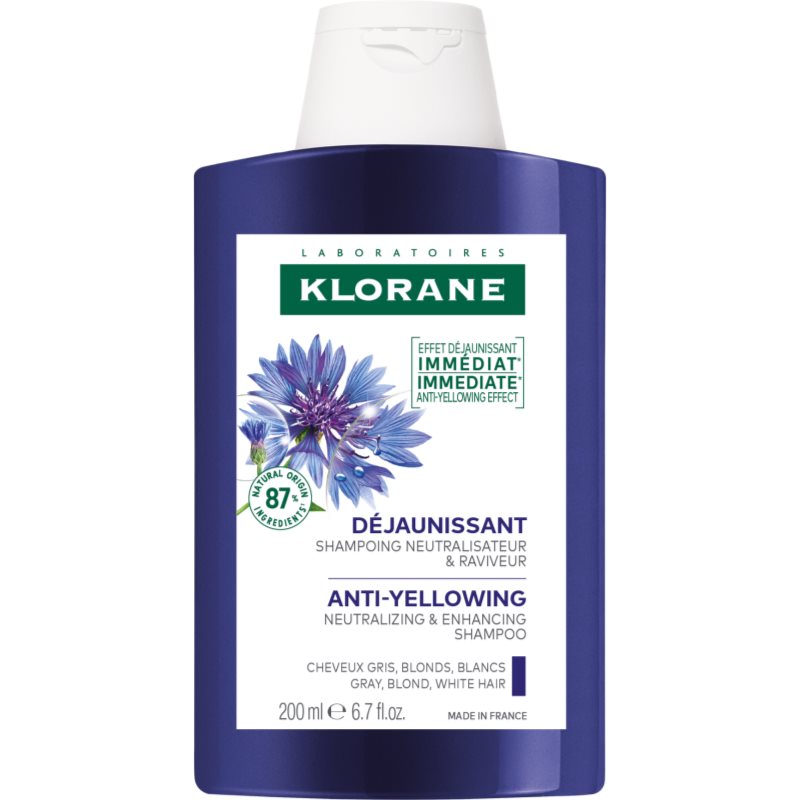 Klorane Klorane Cornflower Organic Shampoo neutralisiert gelbe Verfärbungen 200 ml