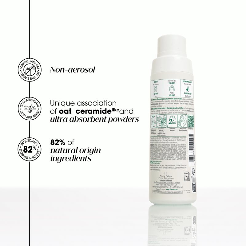 Klorane ULTRA-GENTLE Dry Shampoo with Oat Milk suchý šampón bez aerosolu pre všetky typy vlasov 50 g (obrázok 4)