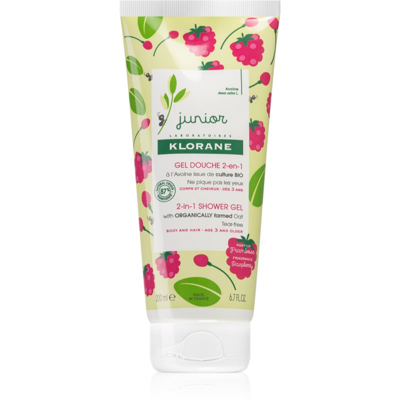 E-shop Klorane Junior šampon a sprchový gel 2 v 1 pro děti 200 ml