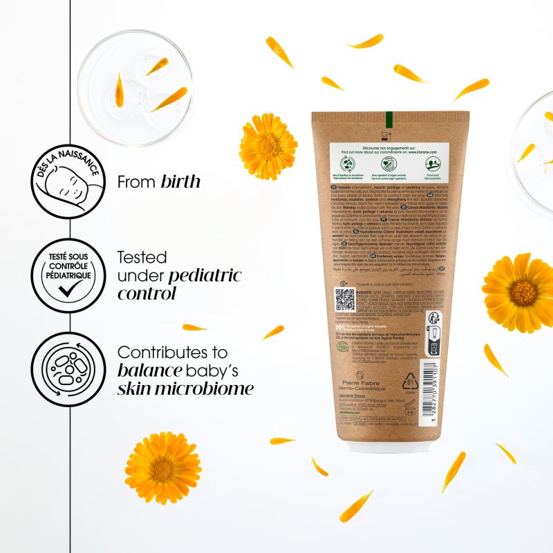Klorane Bébé Calendula Feuchtigkeitscreme für Babyhaut s BIO měsíčkem lékařským 200 ml (Bild 5)