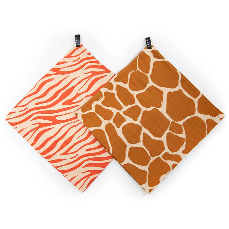 KLRK Home Wild Color Zebra&Giraffe medžiaginės sauskelnės 96x96 cm 2 vnt.