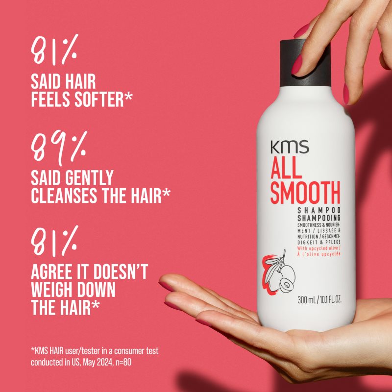 KMS All Smooth Shampoo uhladzujúci šampón pre silné, hrubé a suché vlasy 300 ml (obrázok 3)