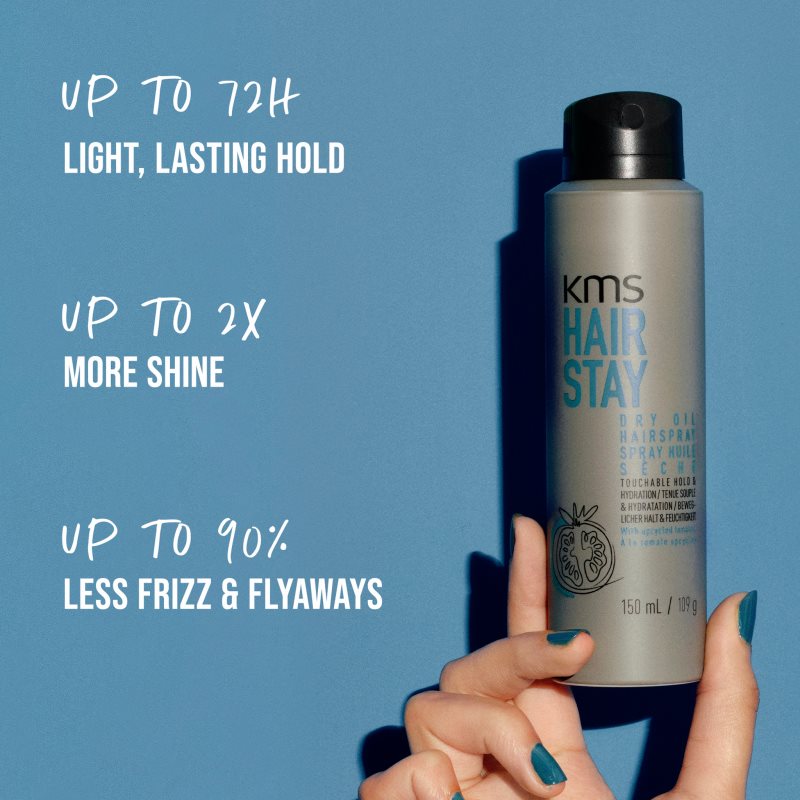 KMS Hair Stay Dry Oil Hairspray suchý olejový sprej s lehkou fixací 75 ml (obrázek 3)