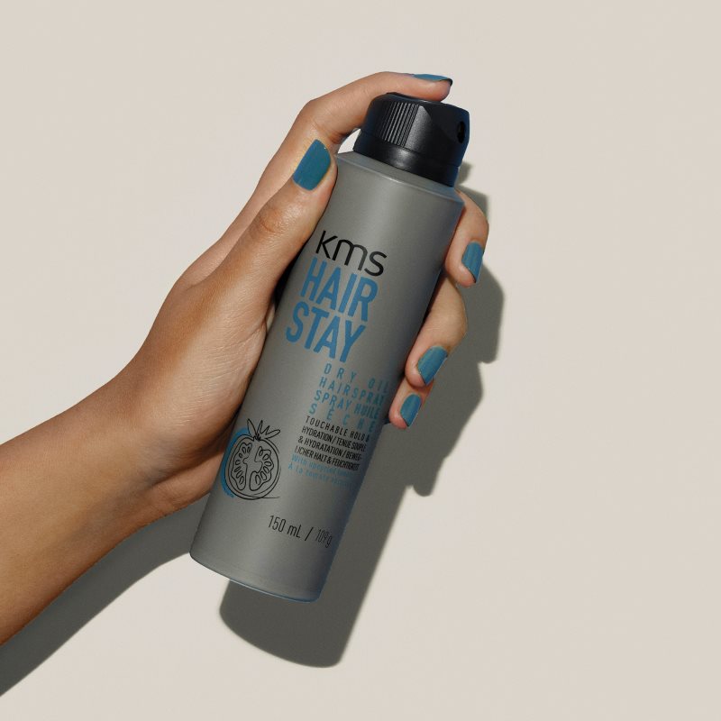KMS Hair Stay Dry Oil Hairspray suchý olejový sprej s lehkou fixací 75 ml (obrázek 5)