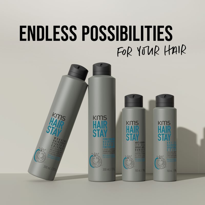 KMS Hair Stay Working Hairspray lak na vlasy pro vlasy namáhané teplem 75 ml (obrázek 5)
