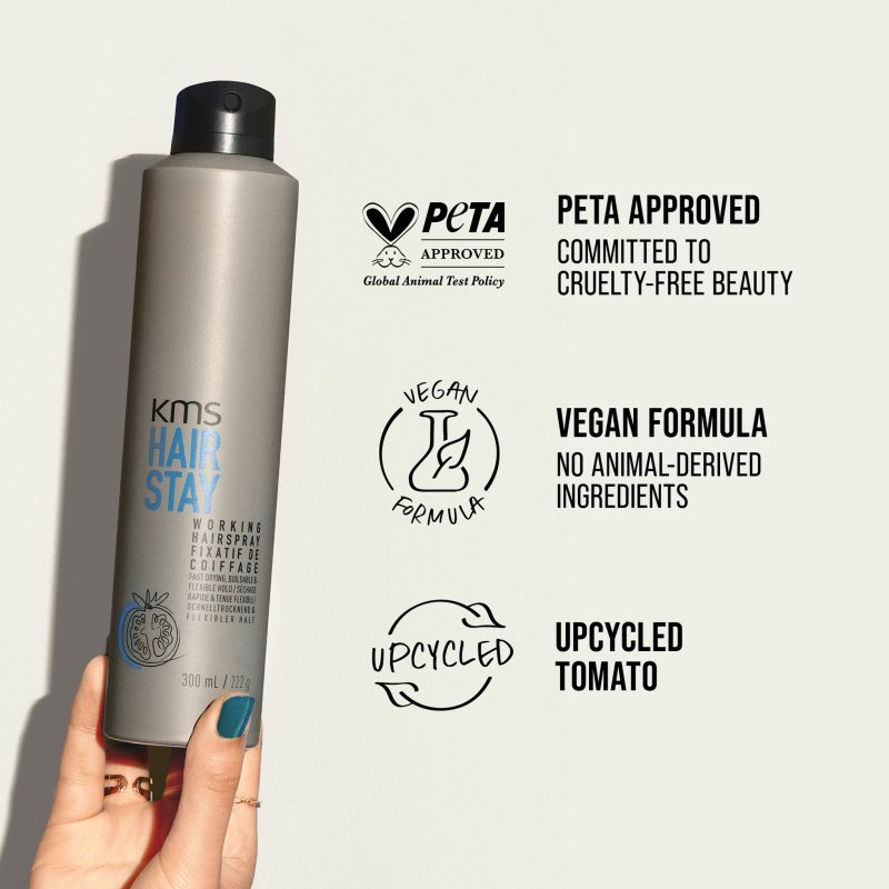 KMS Hair Stay Working Hairspray lak na vlasy pro vlasy namáhané teplem 75 ml (obrázek 6)