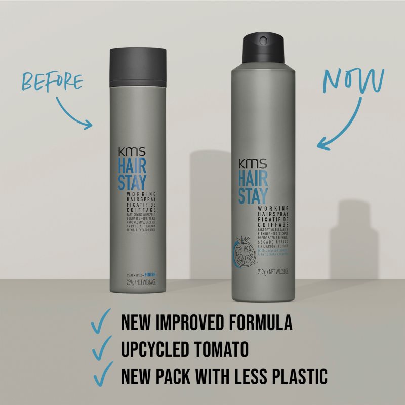 KMS Hair Stay Working Hairspray lak na vlasy pro vlasy namáhané teplem 75 ml (obrázek 9)