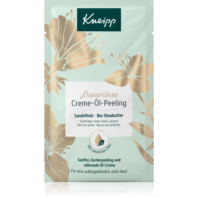 Kneipp Luxurious Sheabutter telový peeling s bambuckým maslom Sandalwood & Bio Sheabutter 40 ml