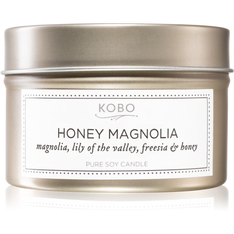 KOBO Natural Math Honey Magnolia Aроматична свічка в металевій коробці 113 гр