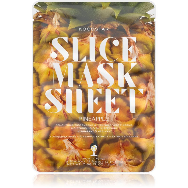 

KOCOSTAR Slice Mask Sheet Pineapple тканинна маска для обличчя зі зміцнюючим ефектом