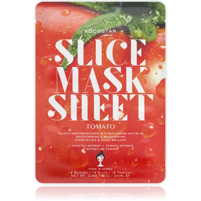 

KOCOSTAR Slice Mask Sheet Tomato тканинна маска для обличчя зі зволожуючим та роз'яснюючим ефектом