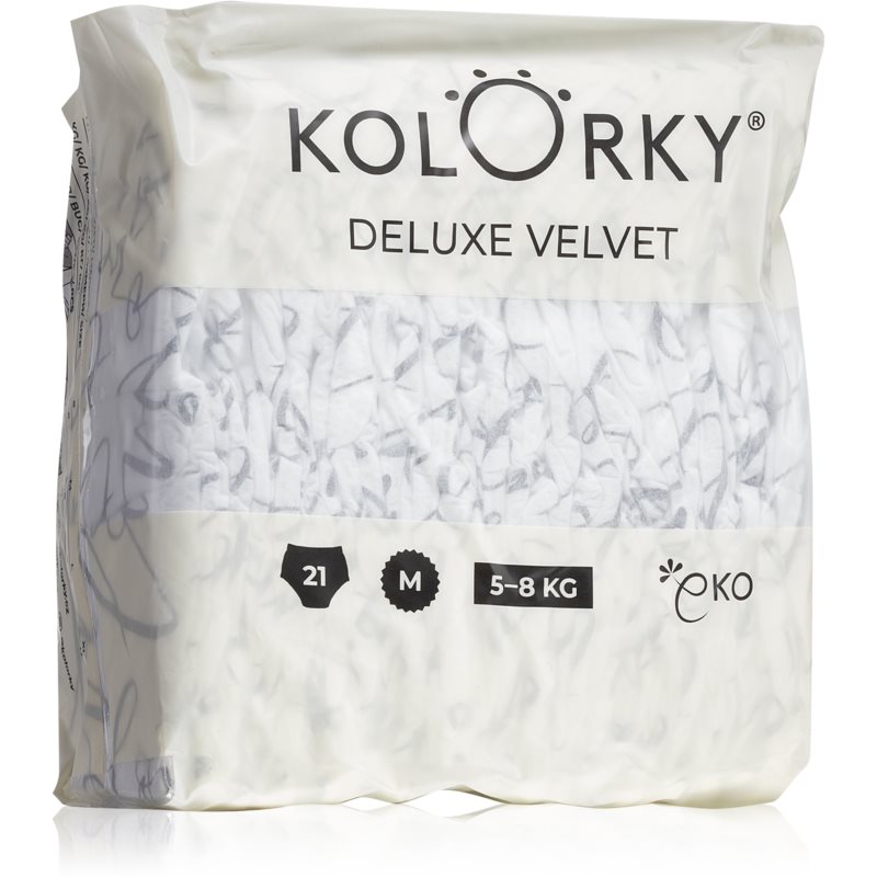 Kolorky Deluxe Velvet Love Live Laugh Disposable Organic Nappies Size M 5-8 Kg 21 Pc