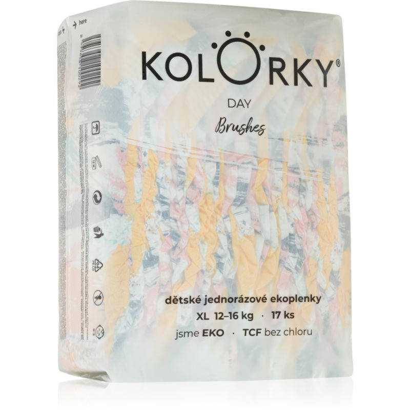 Kolorky Day Brushes eldobható ÖKO pelenkák XL méret 12-16 Kg 17 db