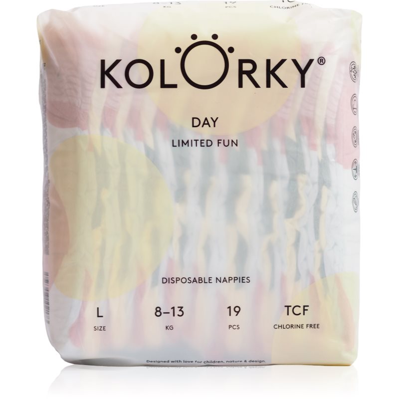 Kolorky Day Limited Fun еднократни пелени размер L 8-13 kg 19 бр.