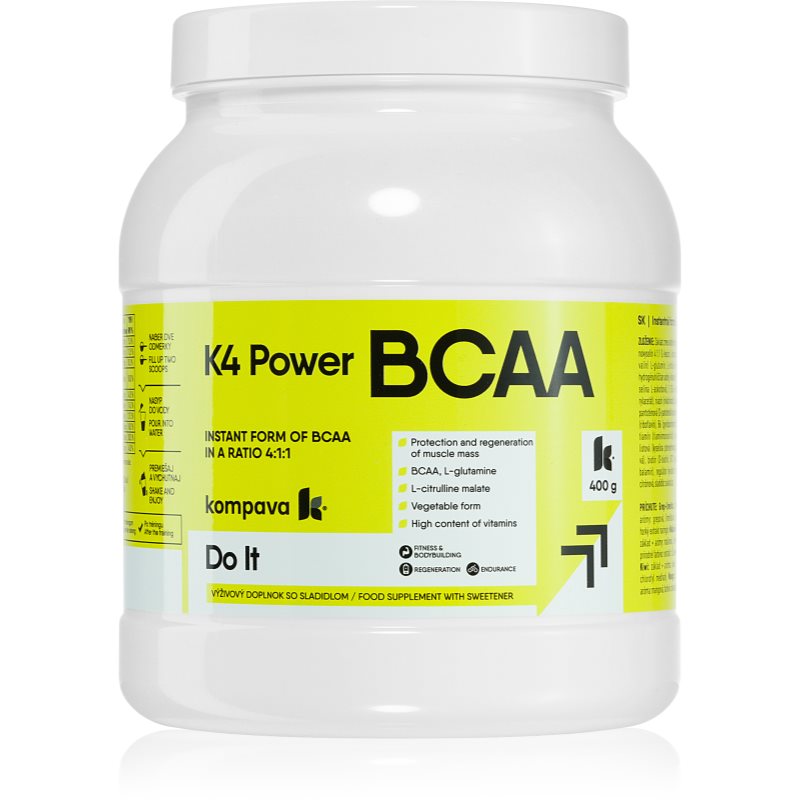 Kompava K4 POWER BCAA 4:1:1 komplex aminokyselín vegan príchuť Raspberry/Lime 400 g kúpite na Notino.sk