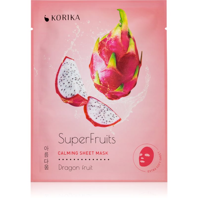 KORIKA SuperFruits Dragon Fruit - Set of 5 Calming Face Sheet Masks face mask set at a reduced price with soothing effect Dragon fruit