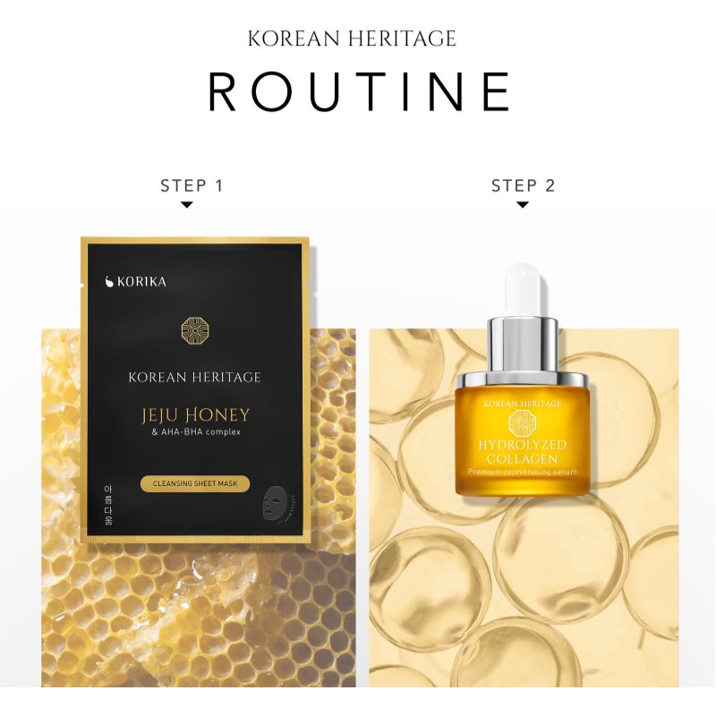 KORIKA Korean Heritage Jeju Honey & AHA-BHA Complex Cleansing Sheet Mask Masque Tissu Purifiant 25 G