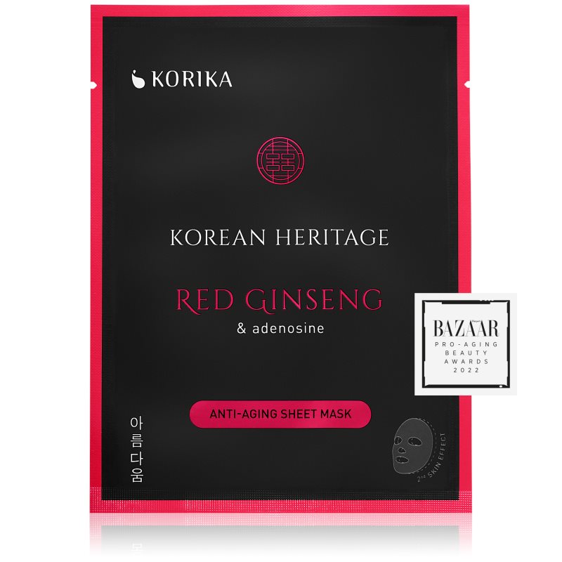 KORIKA Korean Heritage Red Ginseng & Adenosine Anti-aging Sheet Mask anti-wrinkle face sheet mask Re