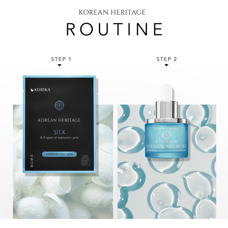 KORIKA Korean Heritage 8 Types of Hyaluronic Acid Premium Super Hydrating Serum nawilżające serum do twarzy z 8 rodzajami kwasu hialuronowego 30 ml