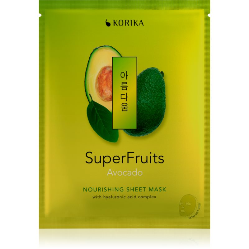 KORIKA SuperFruits Avocado - Nourishing Sheet Mask vyživujúca plátienková maska Avocado 25 g