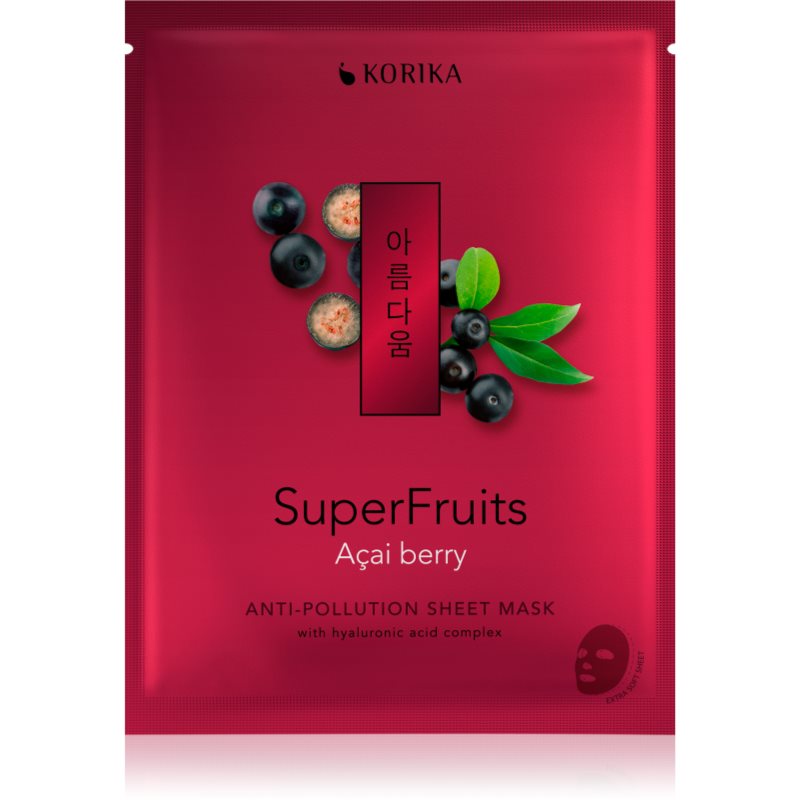 KORIKA SuperFruits Acai Berry - Anti-pollution Sheet Mask plátenná maska s detoxikačným účinkom Acai berry 25 g