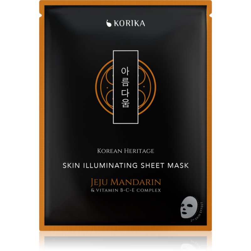 KORIKA Korean Heritage Jeju Mandaring & Vitamin B-C-E Complex Skin Illuminating Sheet Mask maska rozświetlająca w płacie 25 g