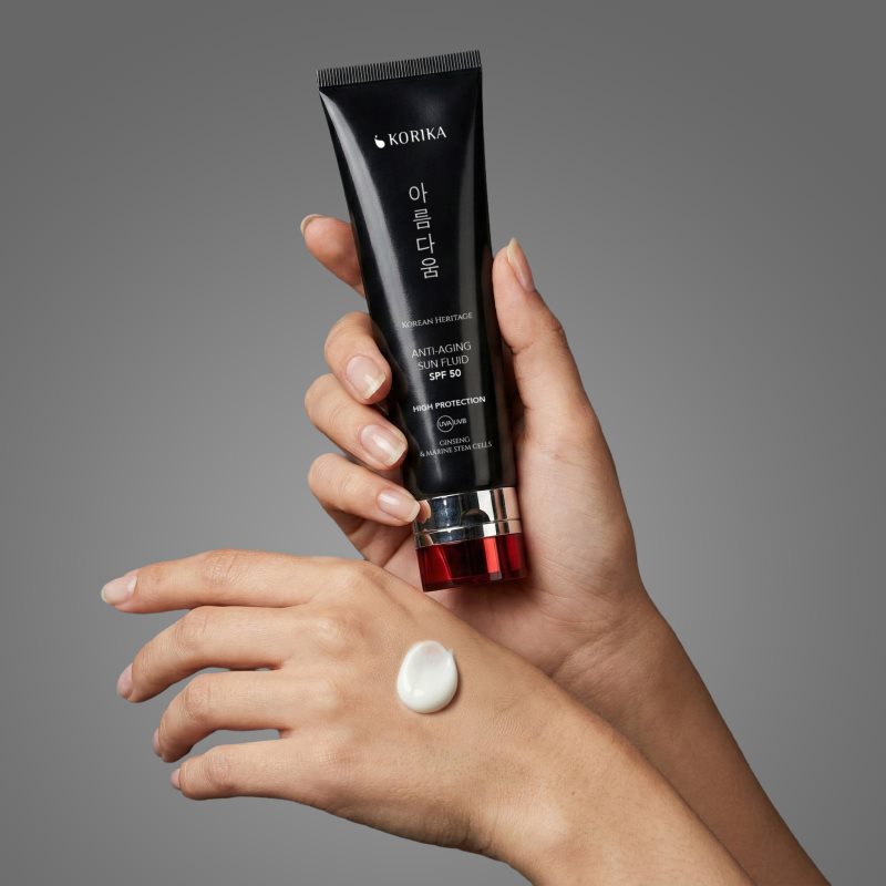 KORIKA Korean Heritage Ginseng & Marine Stem Cells Anti-aging Sun Fluid SPF 50 ochranný fluid proti starnutiu pleti SPF 50 50 ml (obrázok 5)