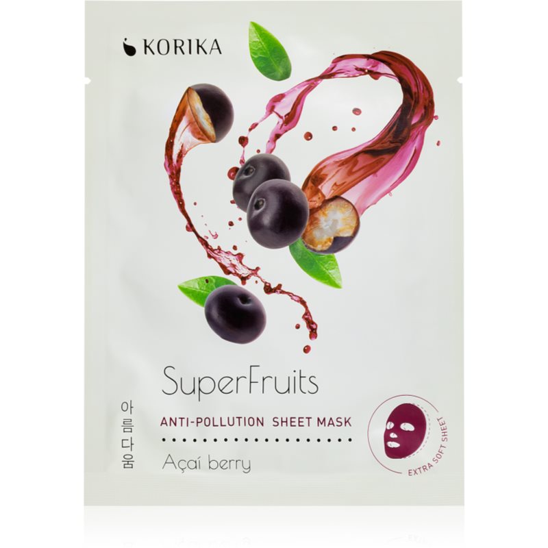 KORIKA SuperFruits Acai Berry - Anti-pollution Sheet Mask тканинна маска з детокс-ефектом Acai Berry 25 гр
