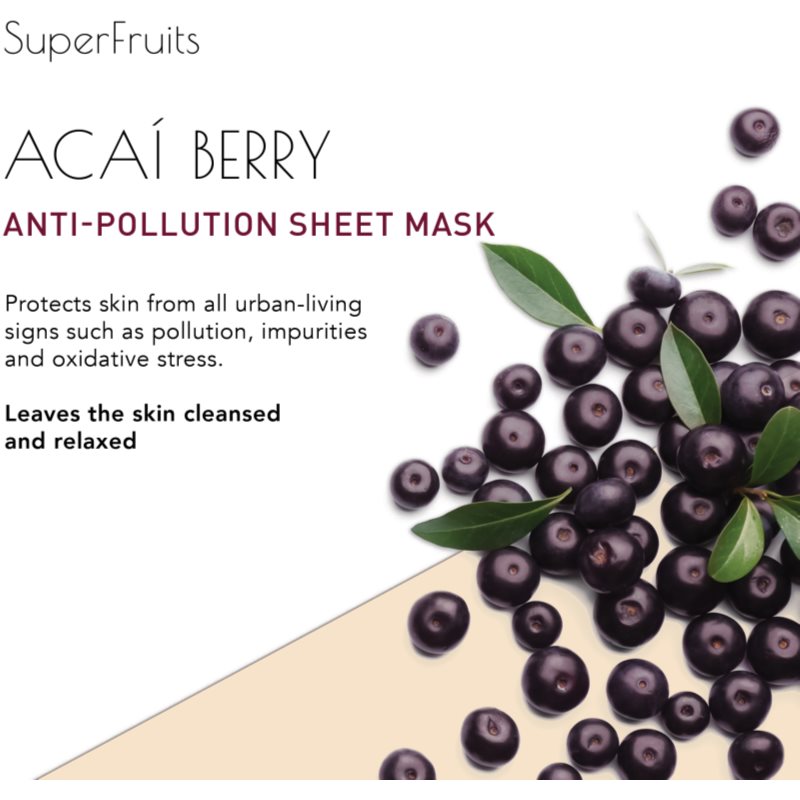 KORIKA SuperFruits Acai Berry - Anti-pollution Sheet Mask тканинна маска з детокс-ефектом Acai Berry 25 гр