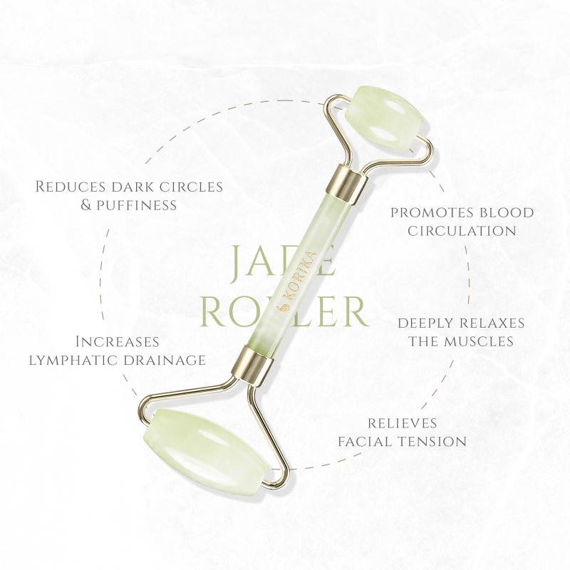 KORIKA Tools Face Roller Green Jade Stone Massage Roller For The Face Jade Roller Green