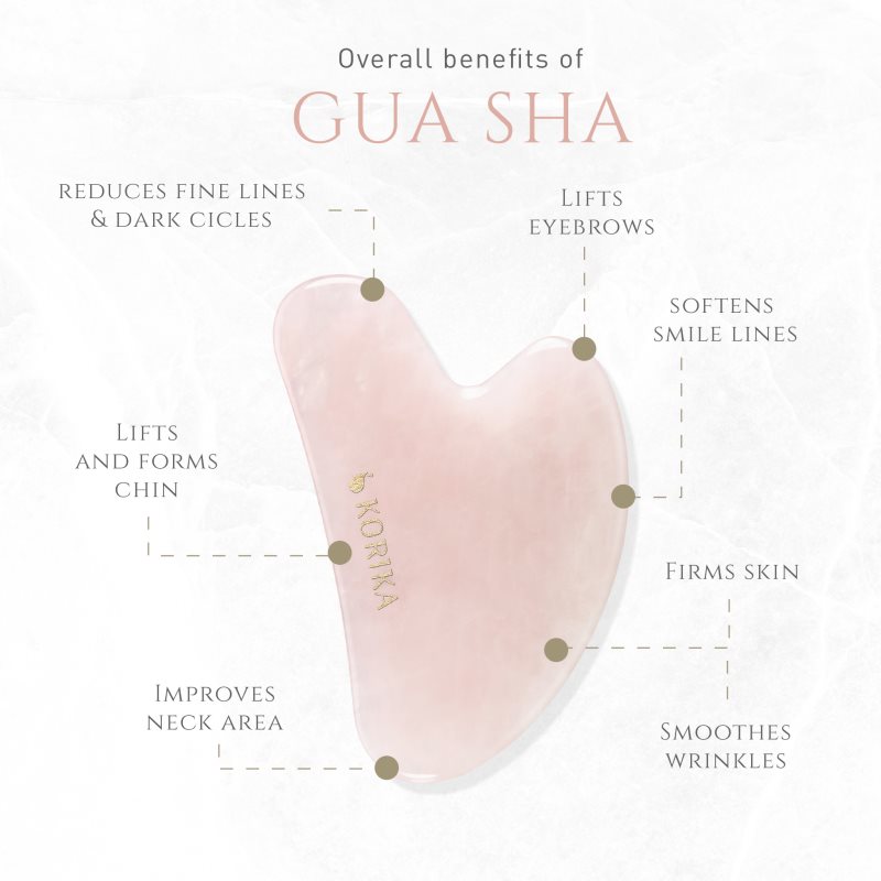 KORIKA Tools Gua Sha Rose Quartz Stone Massage Tool For The Face Gua Sha Quartz Pink