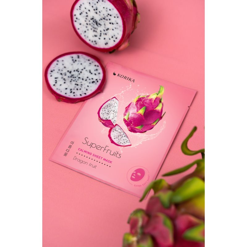 KORIKA SuperFruits Dragon Fruit - Set of 5 Calming Face Sheet Masks face mask set at a reduced price with soothing effect Dragon fruit