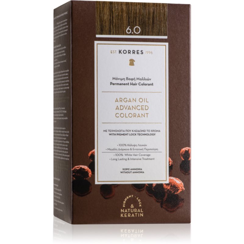 Korres Argan Oil coloration cheveux permanente à l'huile d'argan teinte 6.0 Dark Blonde 50 ml female