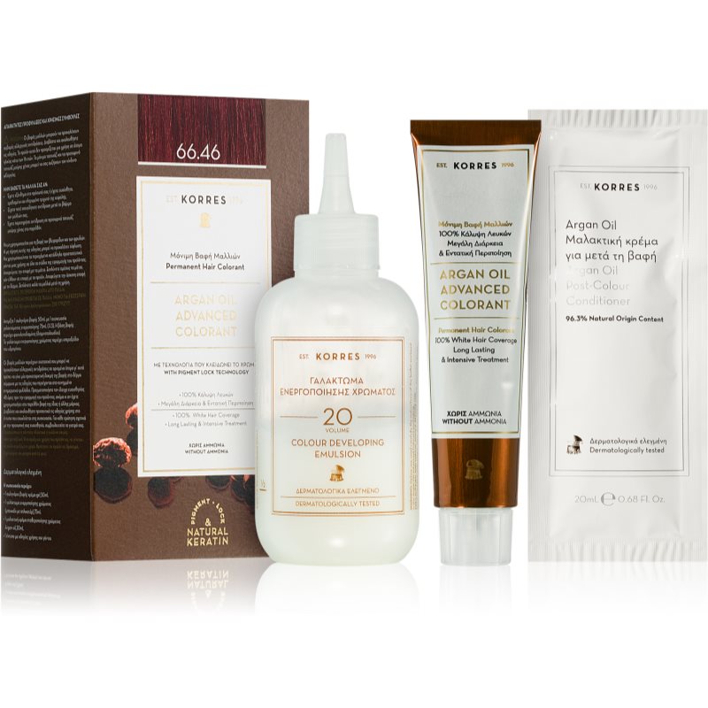 Korres Argan Oil Permanent-Haarfarbe mit Arganöl Farbton 66.46 Intense Burgundy Red 50 ml