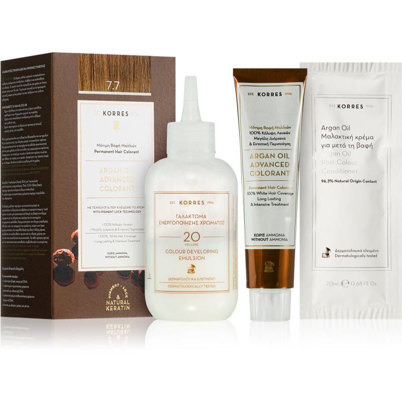 Korres Argan Oil Permanent-Haarfarbe mit Arganöl Farbton 7.7 Mocha 50 ml