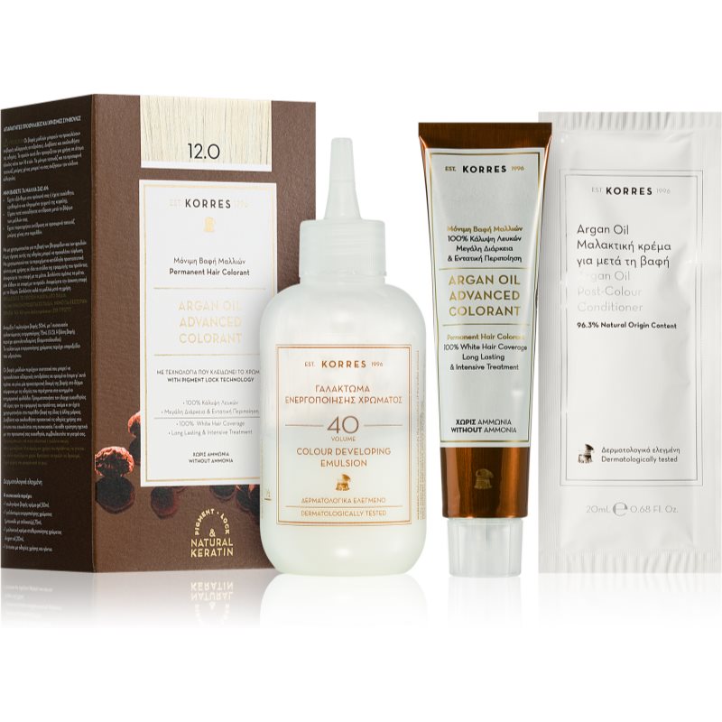 Korres Argan Oil Permanent-Haarfarbe mit Arganöl Farbton 12.0 Special Blonde 50 ml