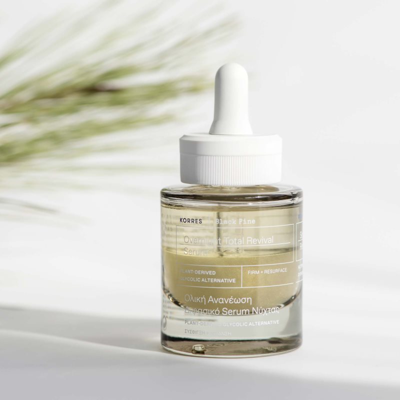 Korres Black Pine kétfázisú fiatalító szérum éjszakára 30 ml termék 2. képe