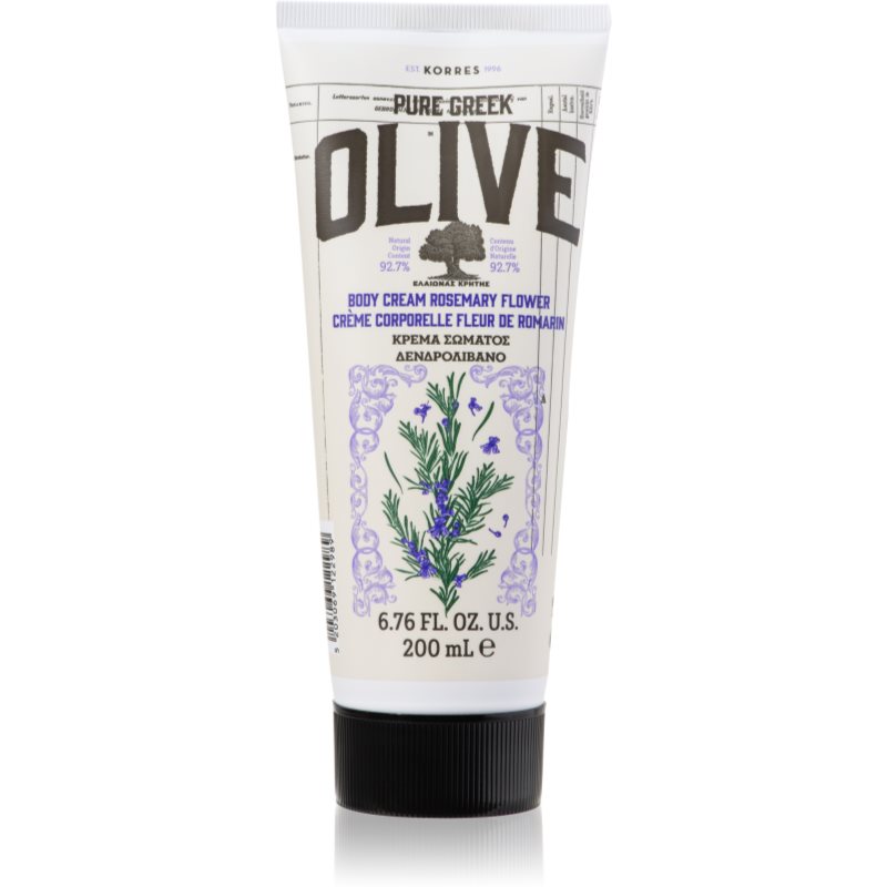 Korres Pure Greek Olive & Rosemary Flower hydratisierende Körpercreme mit Olivenöl 200 ml