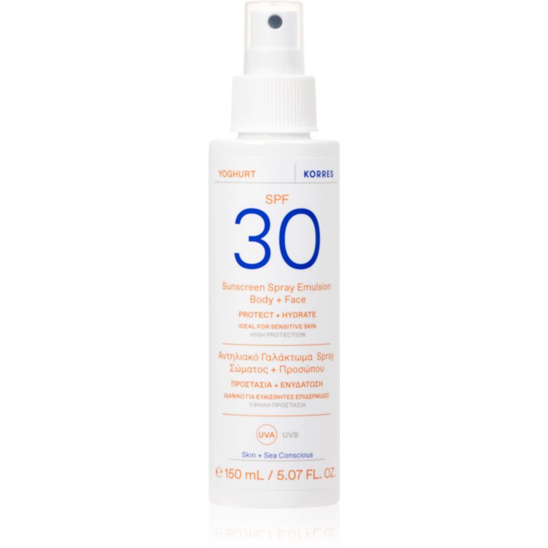 Korres Yoghurt Naptej spray formában SPF 30 150 ml